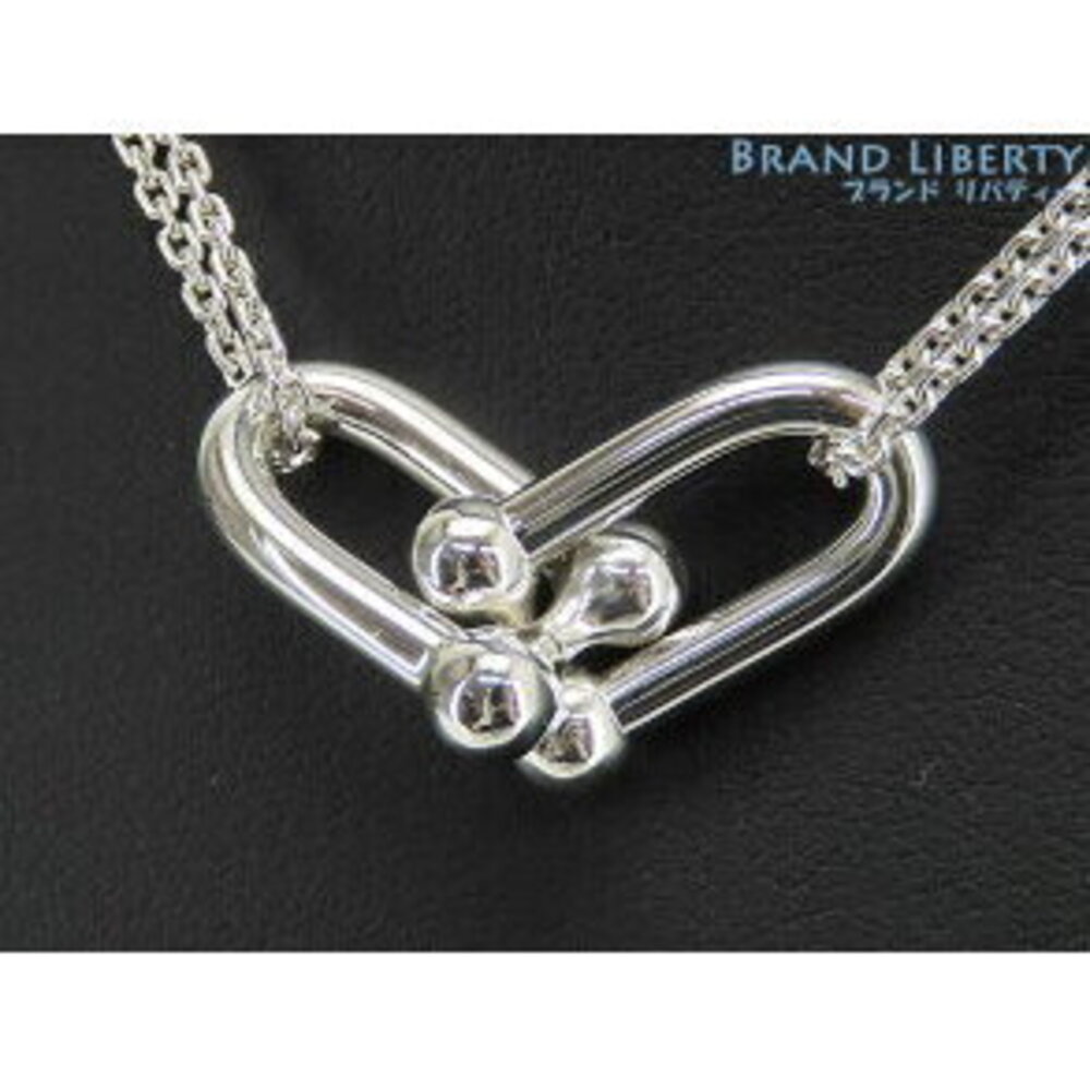 Tiffany Co Double Link Necklace Sterling Silver Pendant Newly Polished